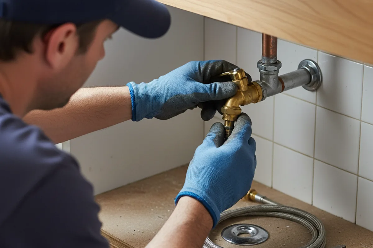 Shutoff valve and fitting work during Burst Pipe Repair in Payson